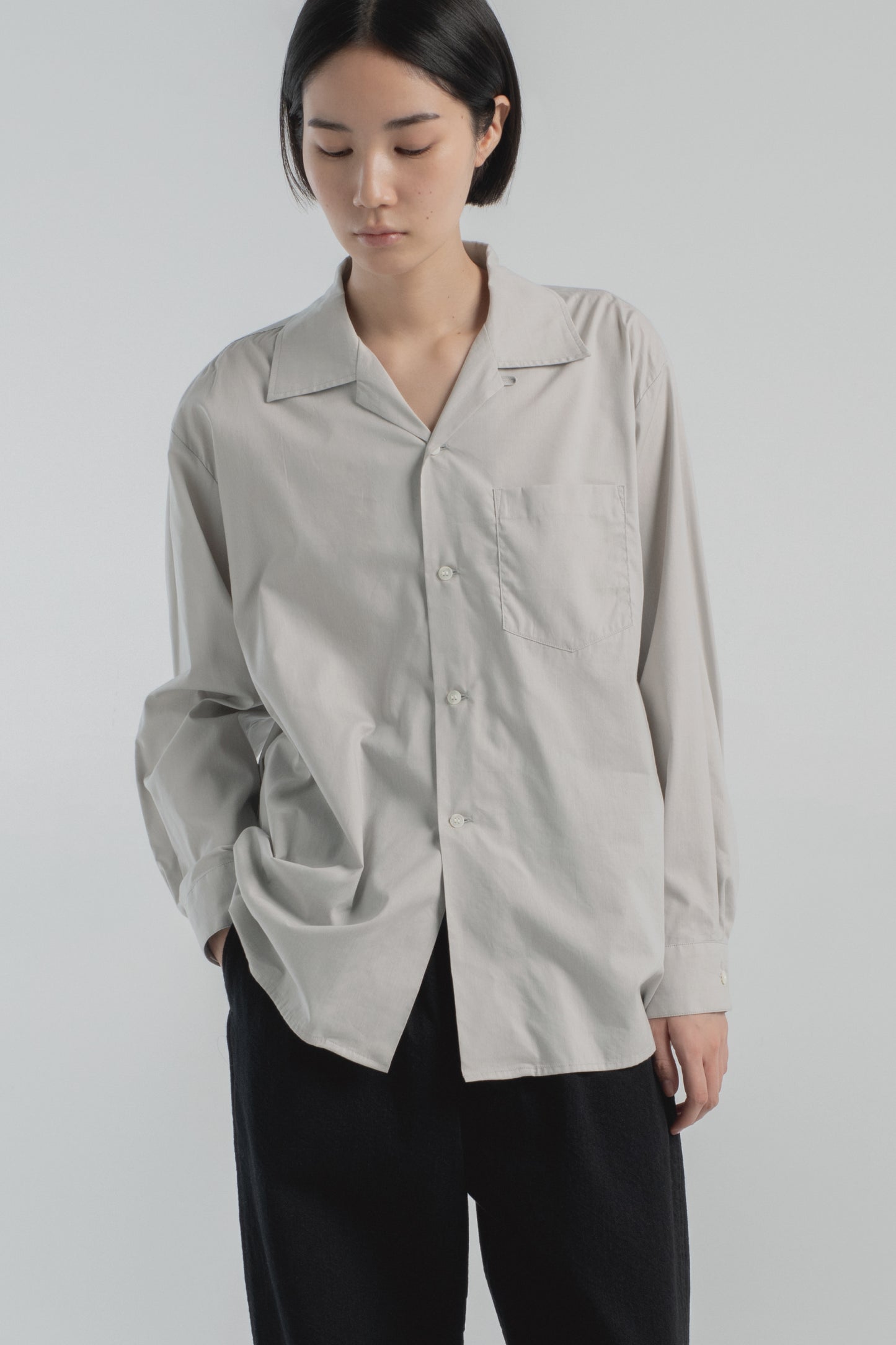 Open Collar Long Sleeve Shirt