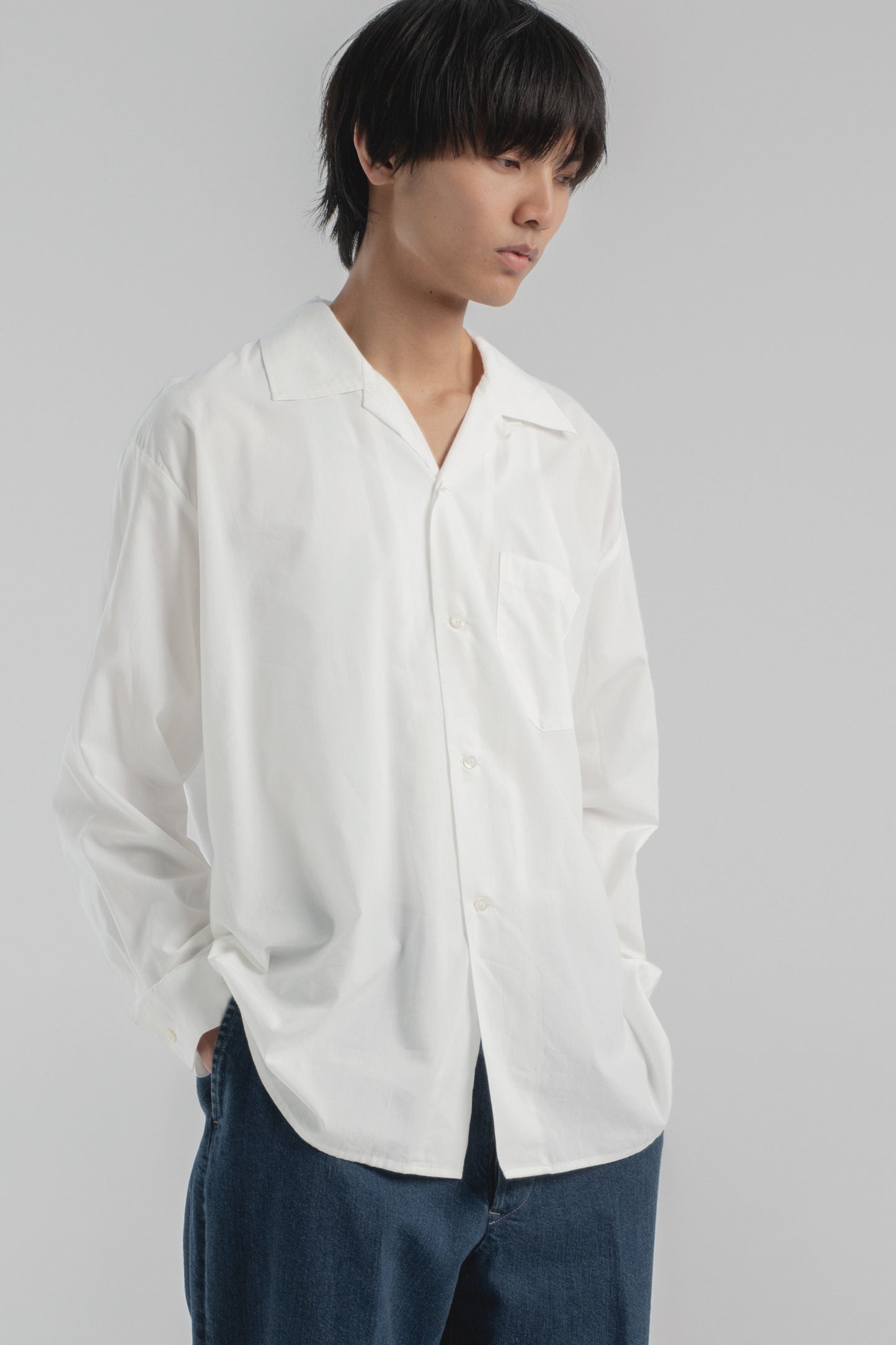 Open Collar Long Sleeve Shirt